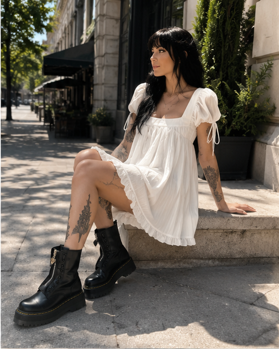 White Babydoll Angel Mini Dress