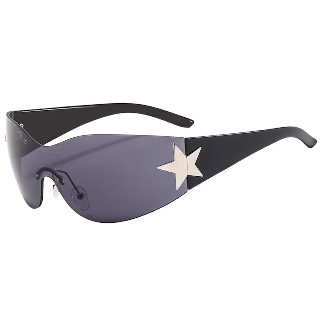 Black Y2k Star Futuristic Sunglasses