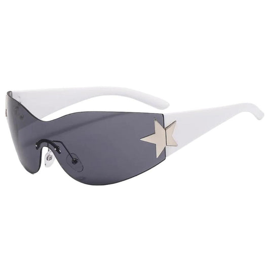 White Y2k Star Futuristic Sunglasses