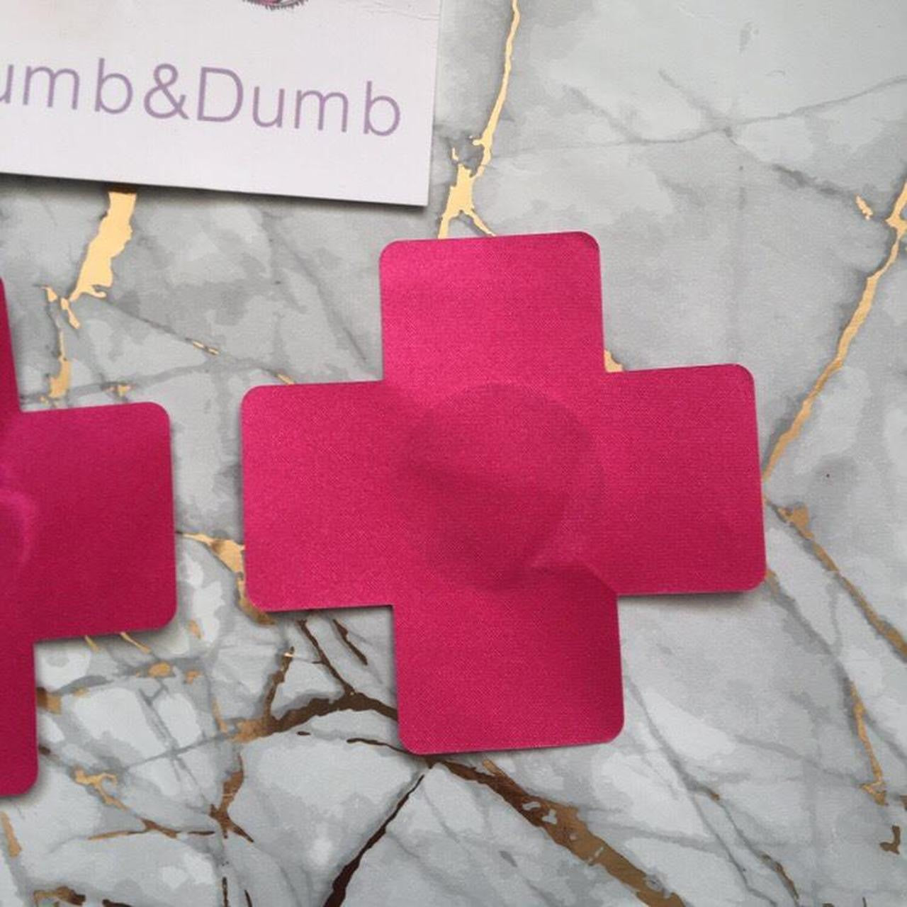 Pink Adhesive Cross Nipple Cover Pasties