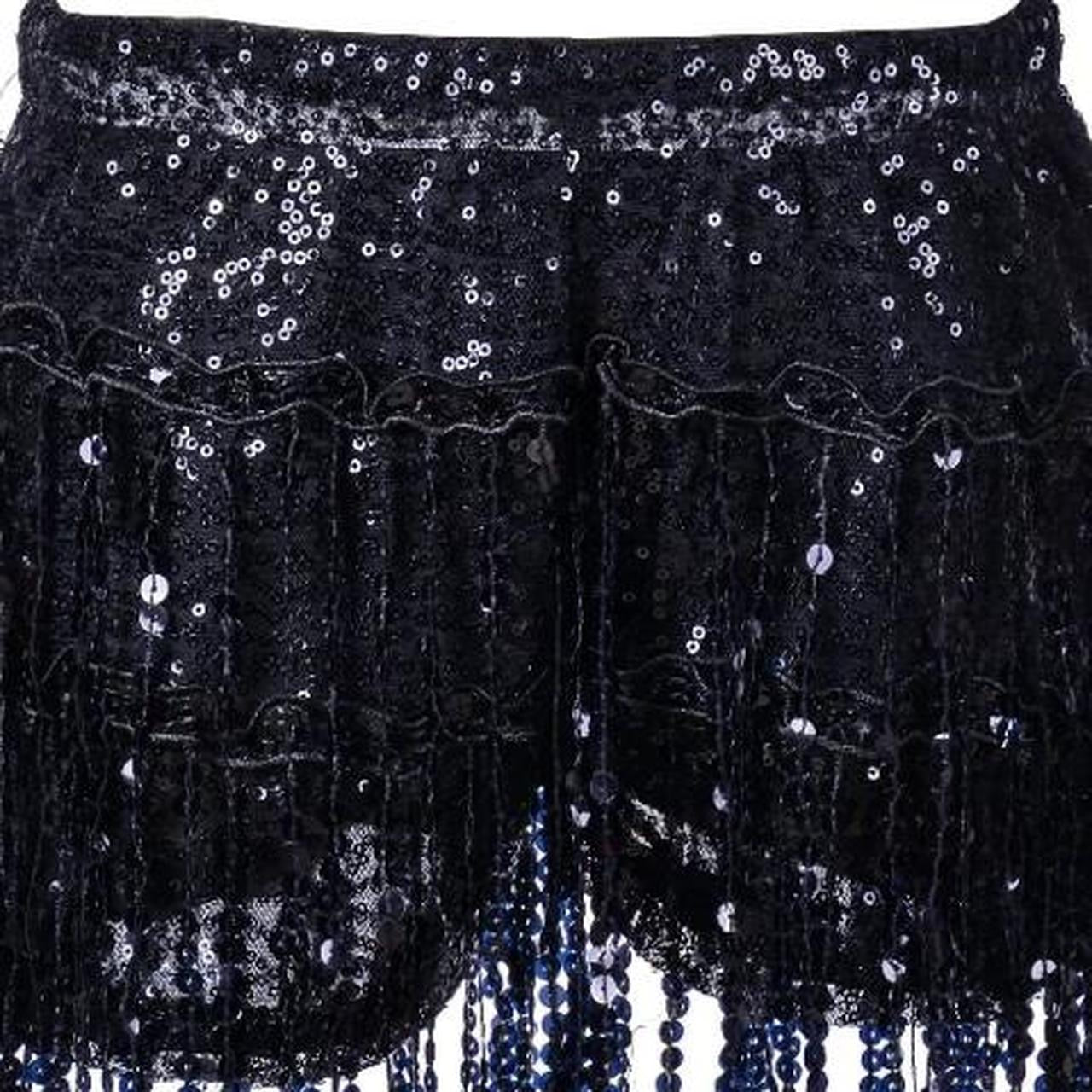 Black Sequin Tassel Party Shorts