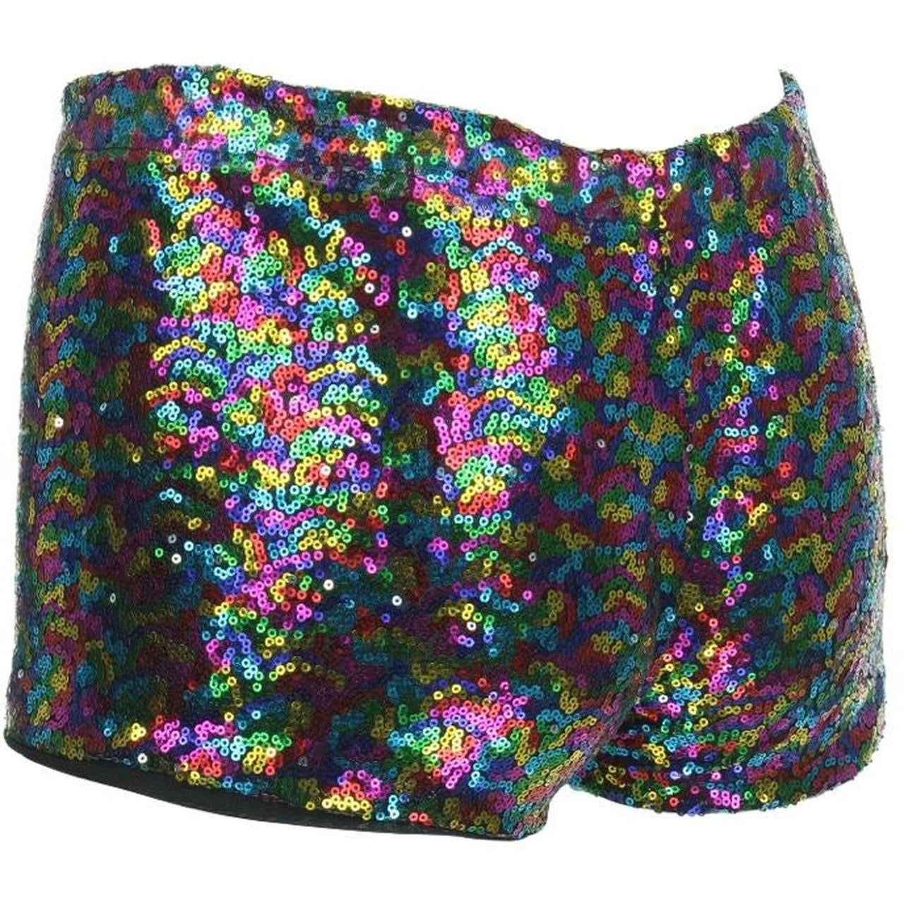 Multicoloured Sequin Festival Hot Pant Shorts