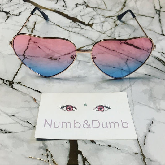 Pink Ombré Heart Shaped Sunglasses