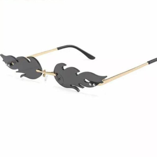 Black Small Frame Flame Lens Sunglasses