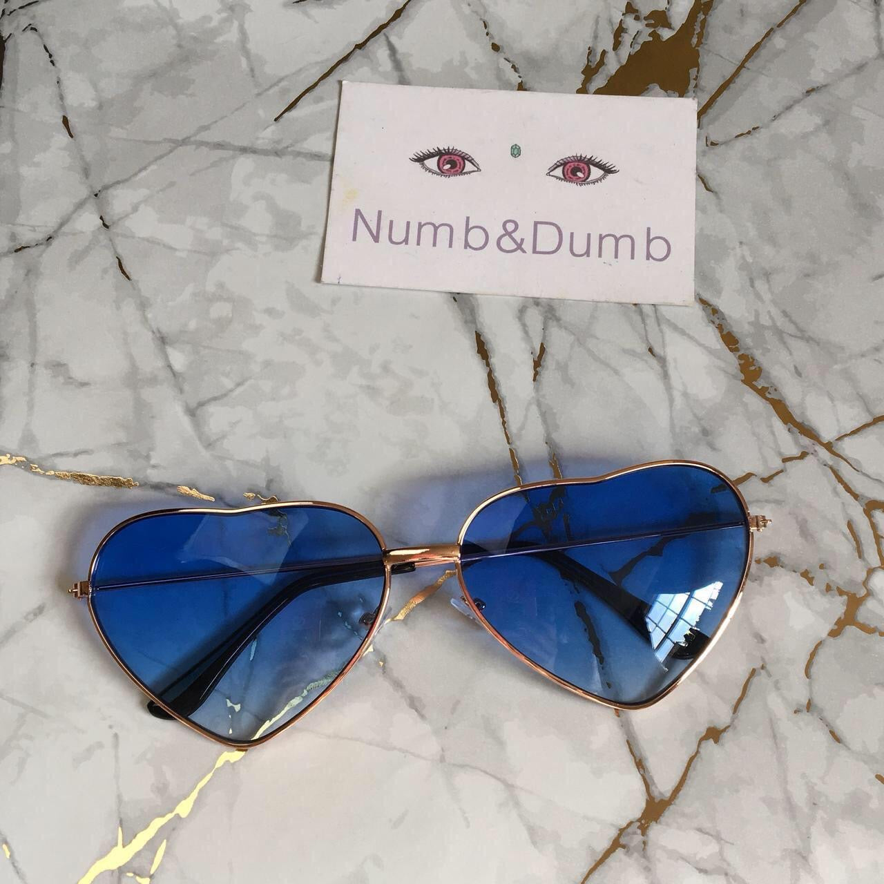 Blue Heart Shaped Sunglasses