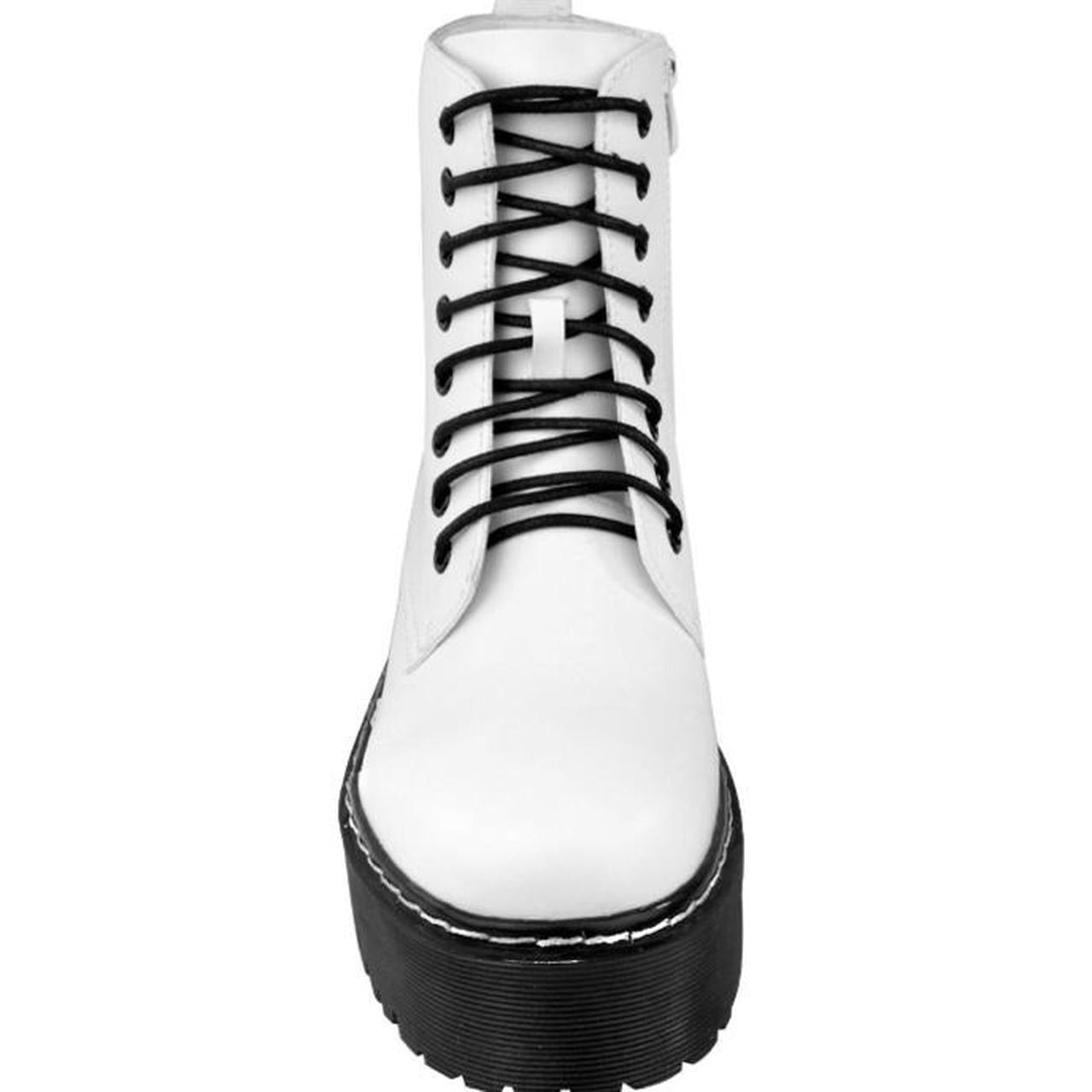 White Matte Faux Leather Chunky Ankle Boots