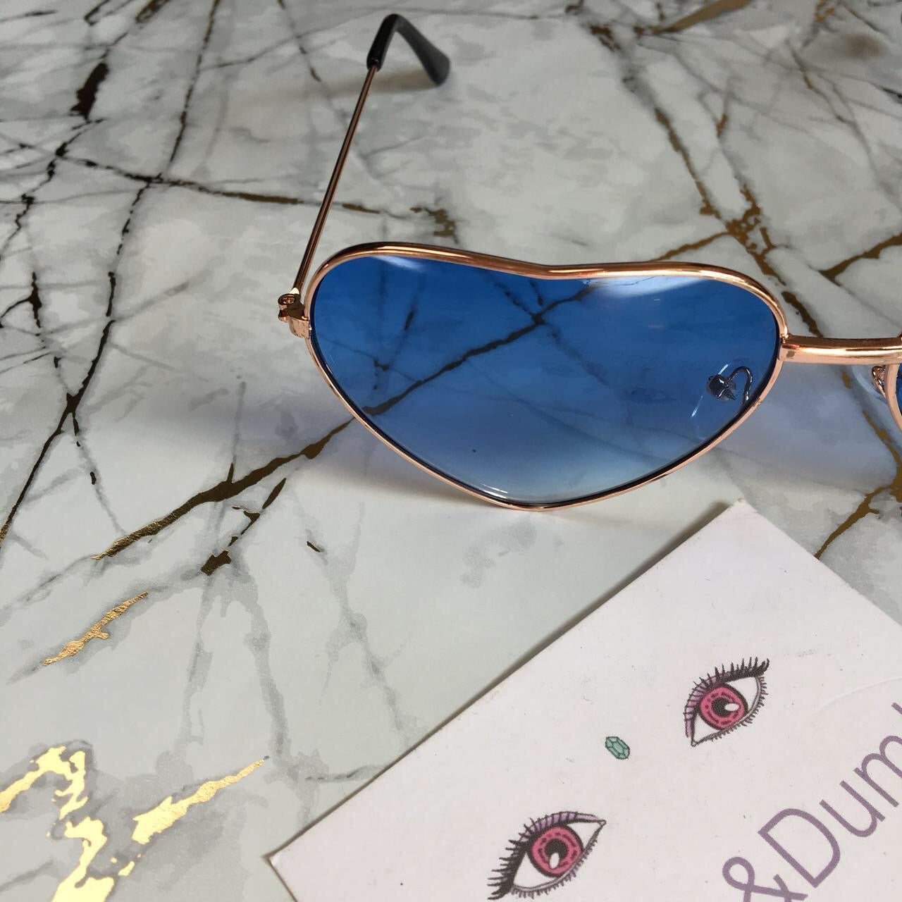 Blue Heart Shaped Sunglasses