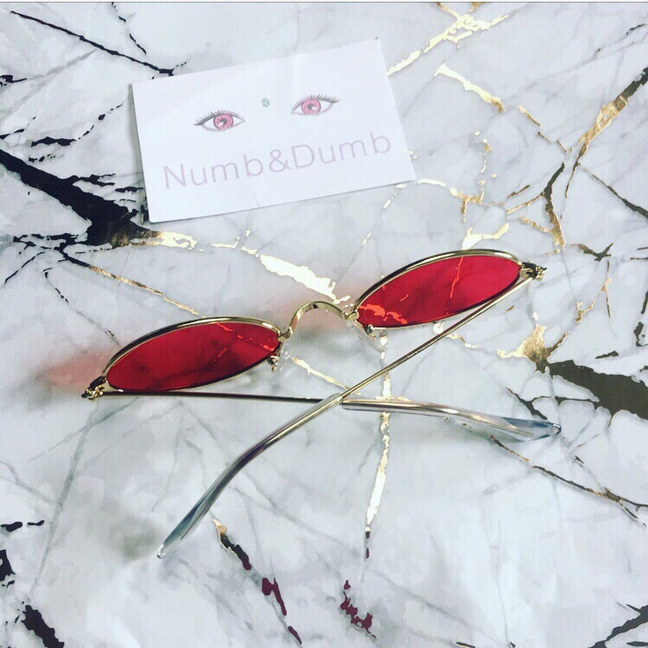 Red Small Frame Round Sunglasses