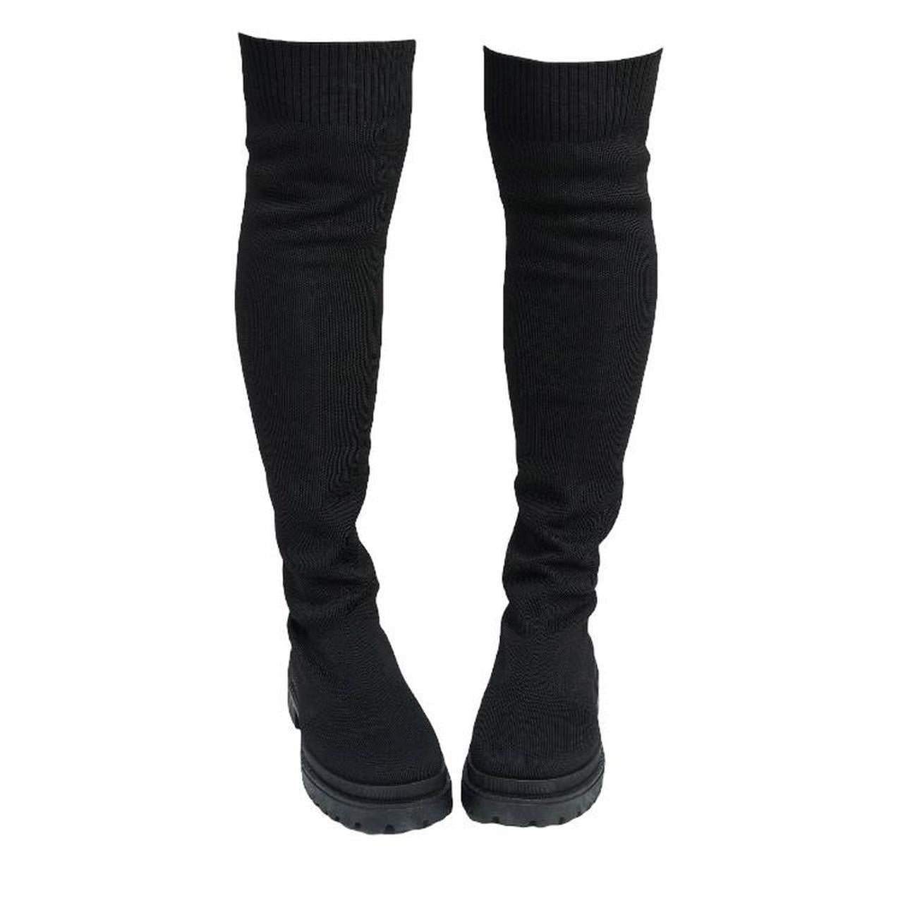 Black Over Knee Chunky Sock Boots