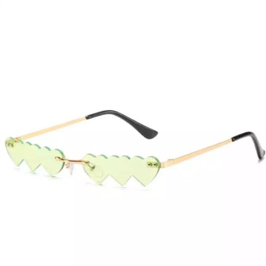 Green Heart Small Frame Sunglasses