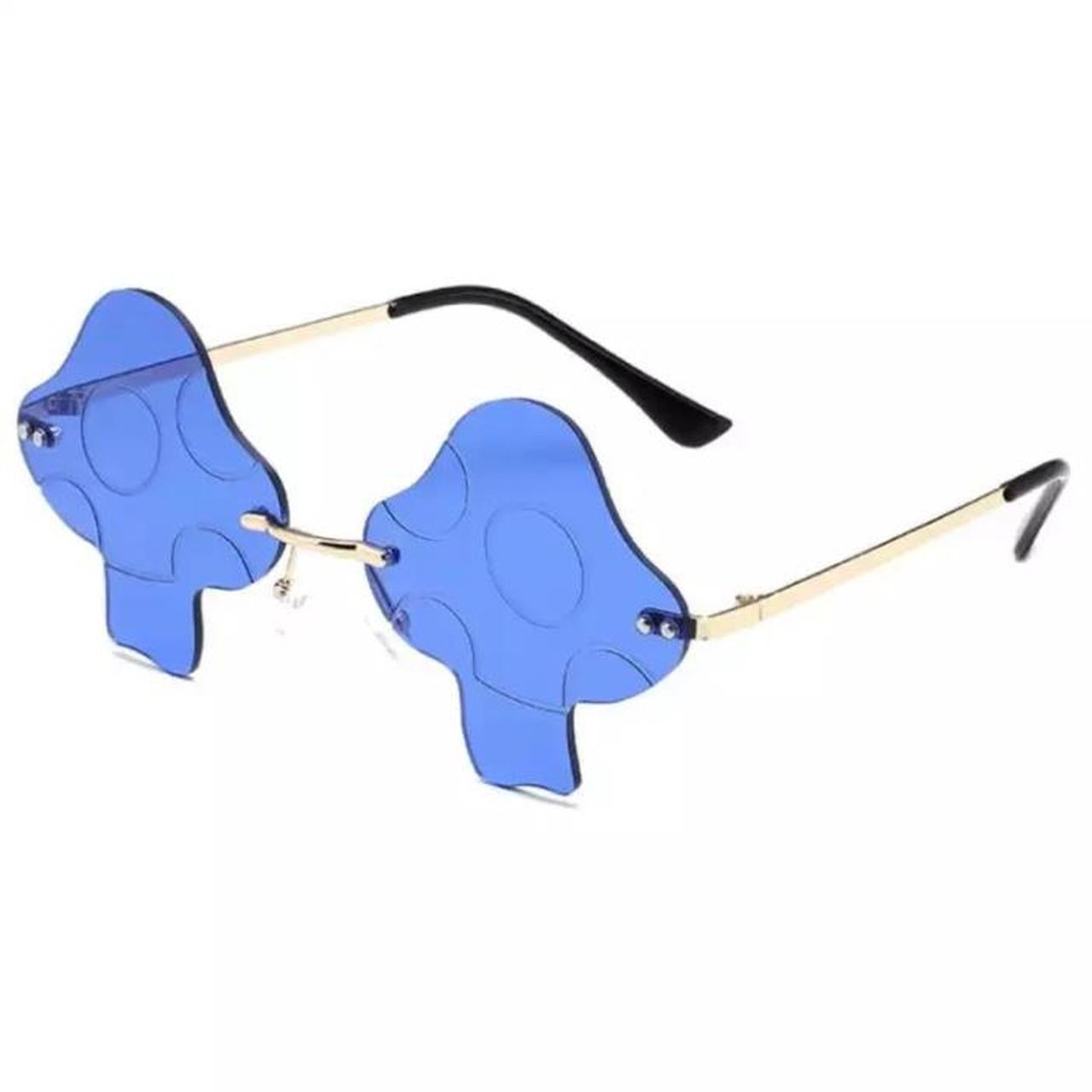 Blue Mushroom Frame Sunglasses