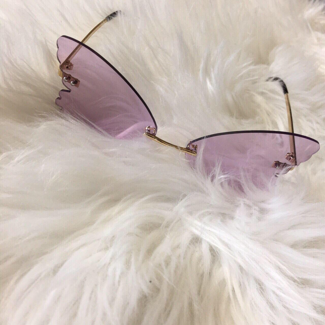 Purple Oversized Butterfly Lens Sunglasses