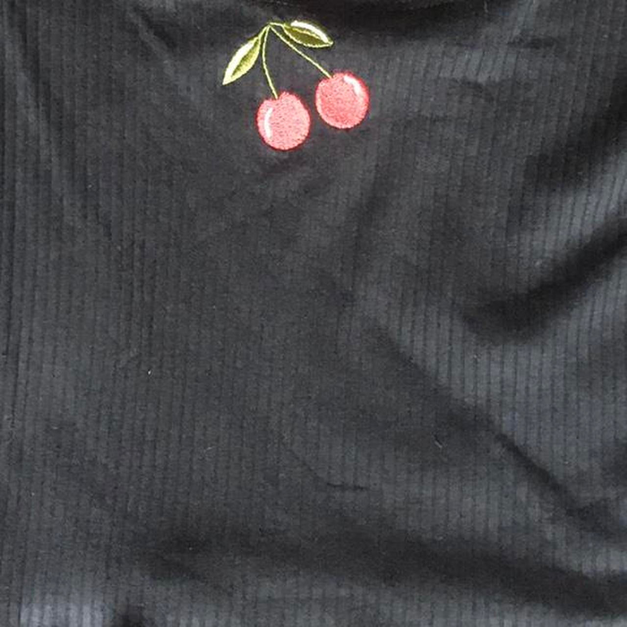 Black Cherry Embroidered Crop Top