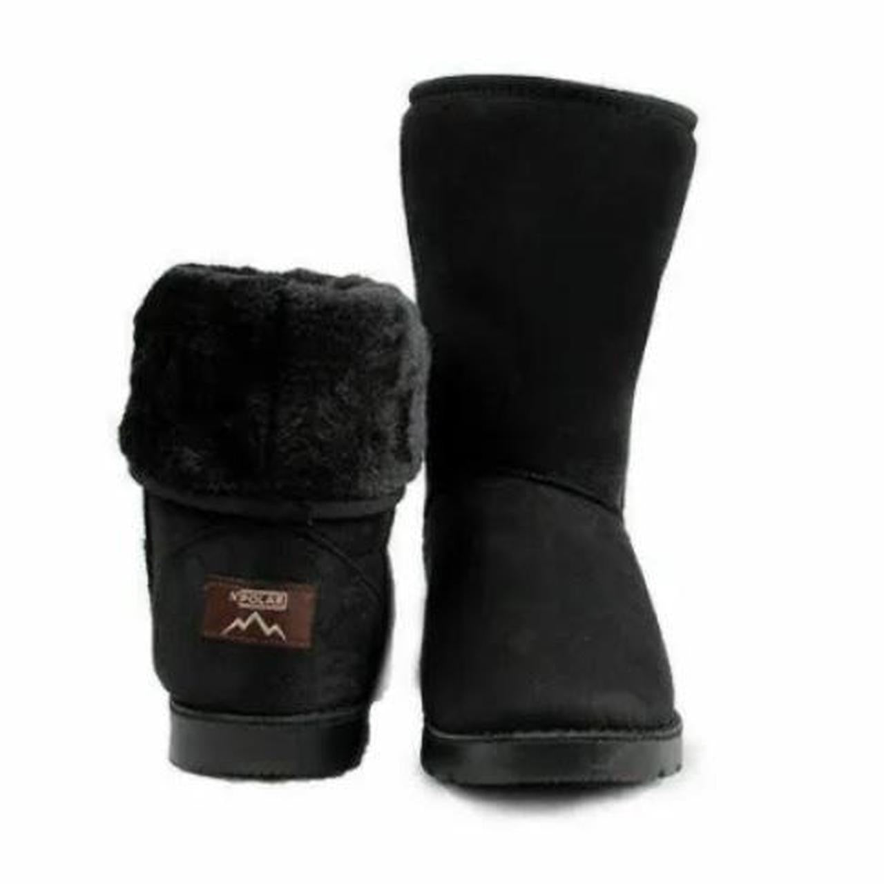 Black Suede Fur Lined Winter Boots