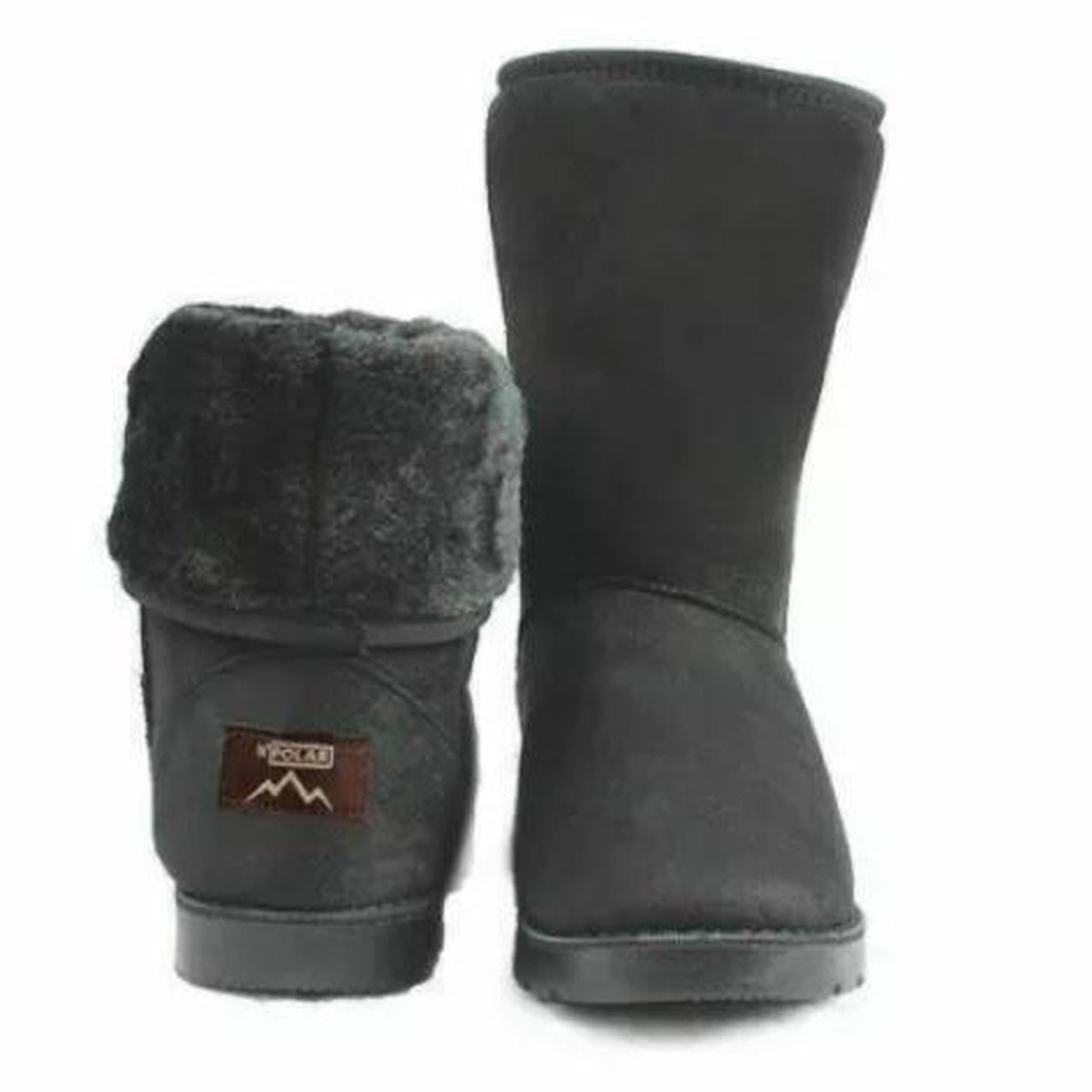 Grey Suede Fur Lined Winter Boots