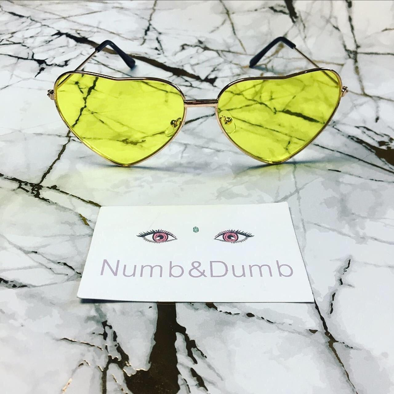 Yellow Heart Shaped Sunglasses