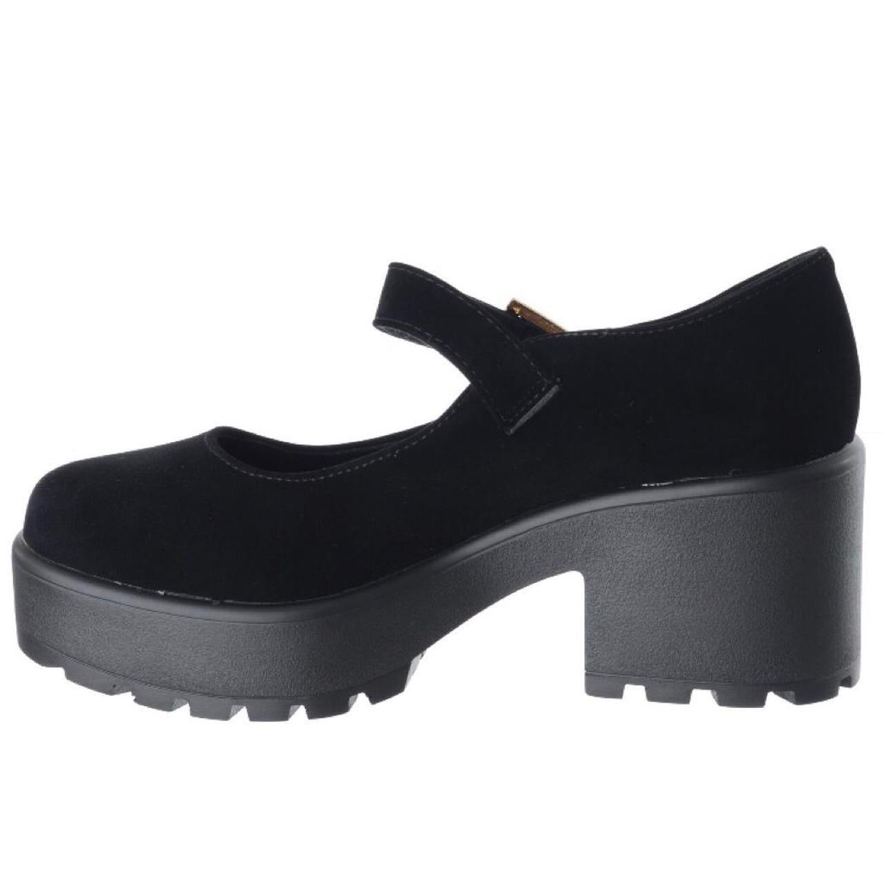 Black Suede Chunky Mary Jane Shoes