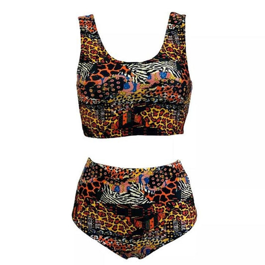 Jungle Print Shorts Crop Top Festival Co-Ord Set