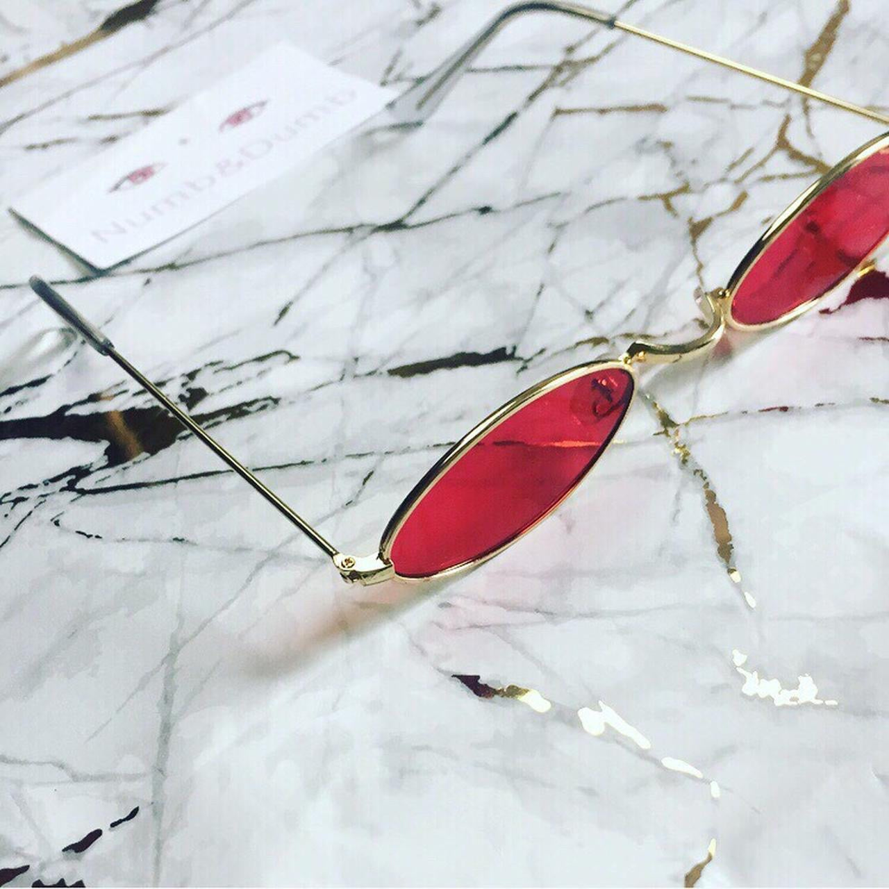 Red Small Frame Round Sunglasses