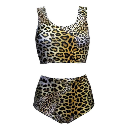 Cheetah Print Shorts Crop Top Co-Ord Festival Set