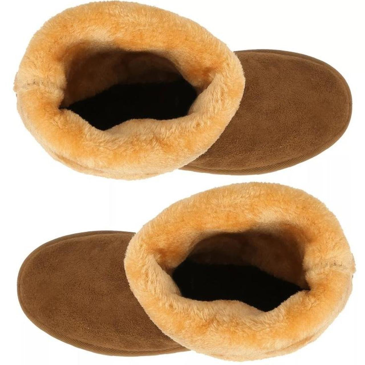 Tan Brown Suede Fur Lined Winter Boots