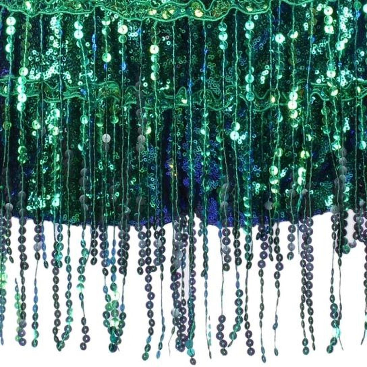 Green Sequin Tassel Party Shorts