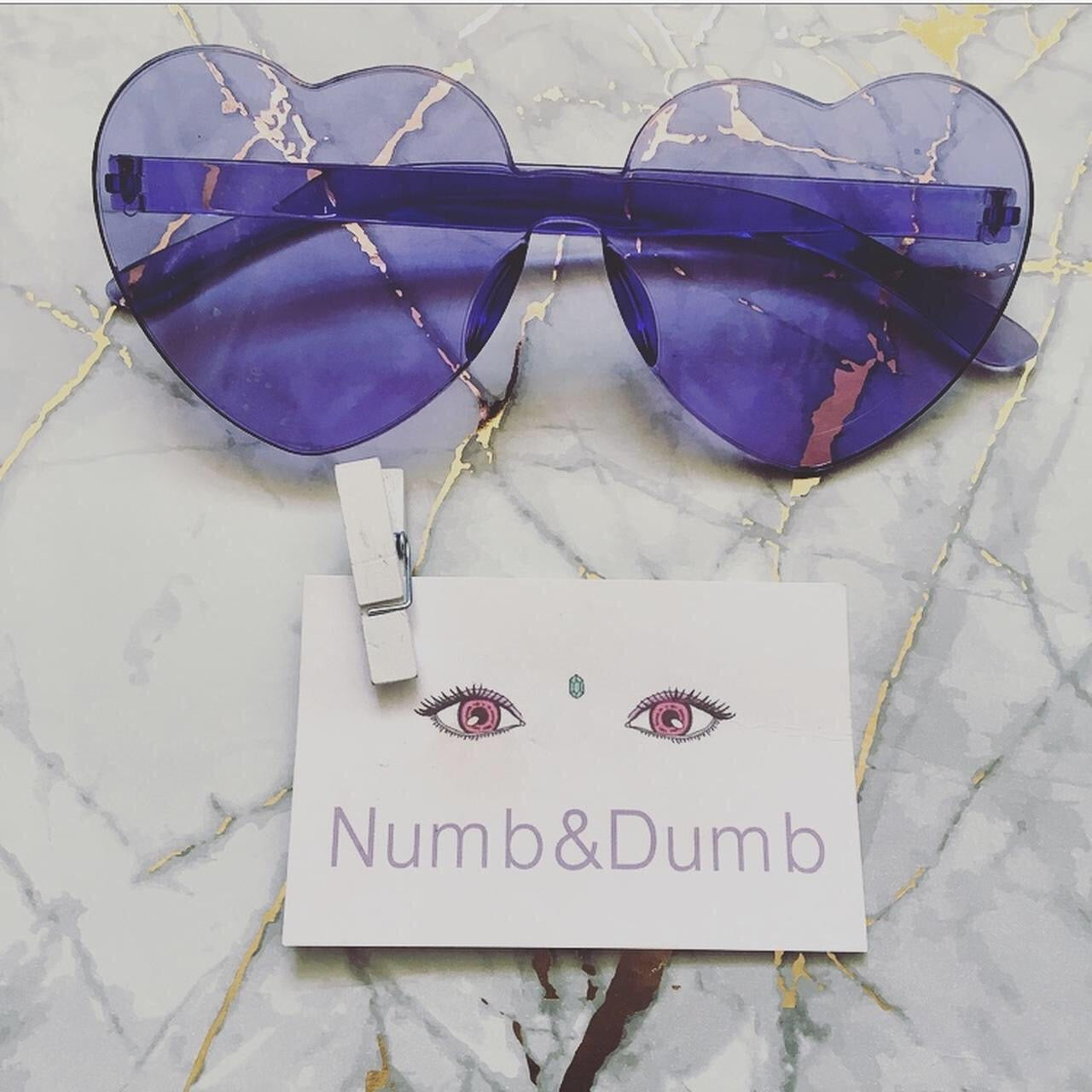 Purple Heart Shaped Frameless Sunglasses