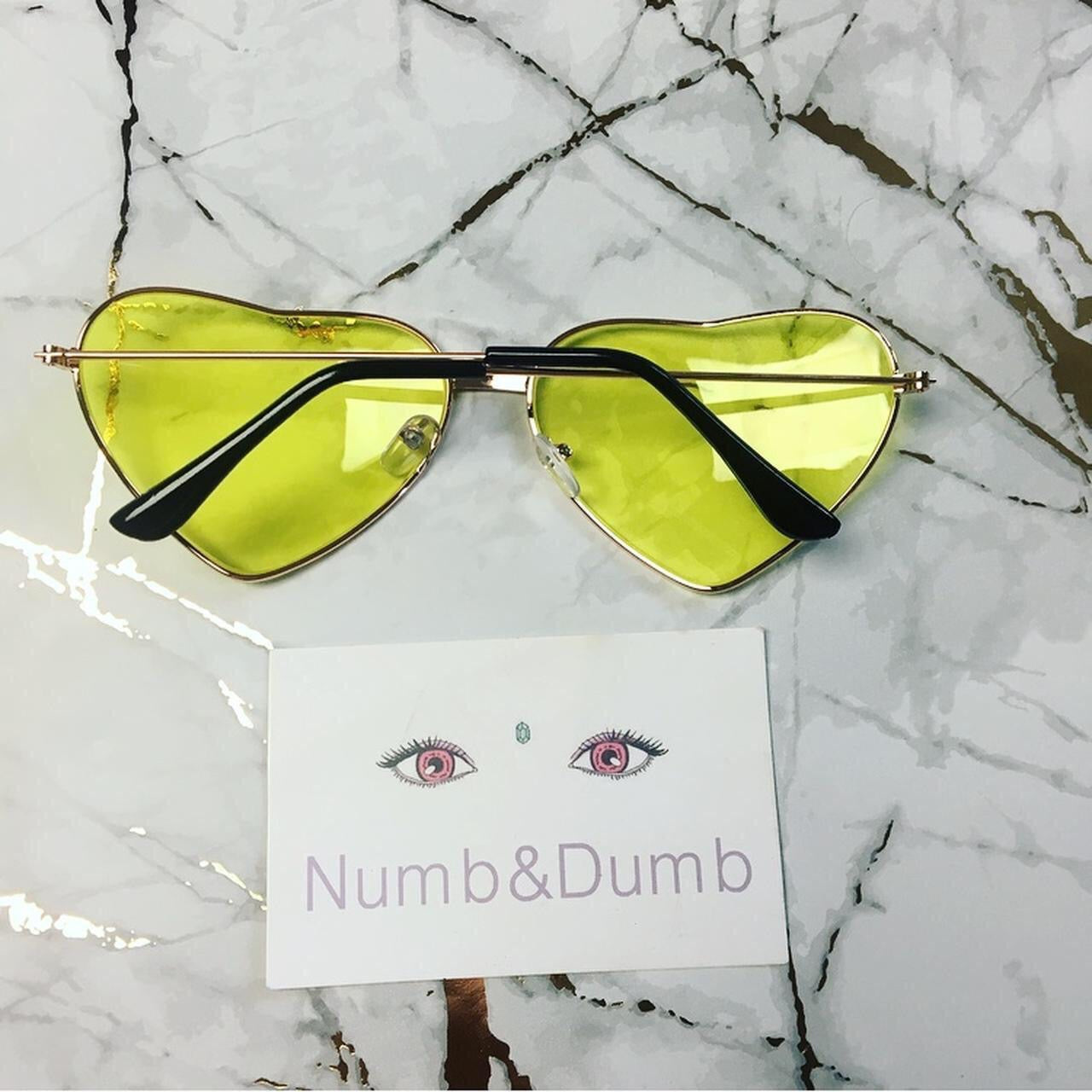 Yellow Heart Shaped Sunglasses