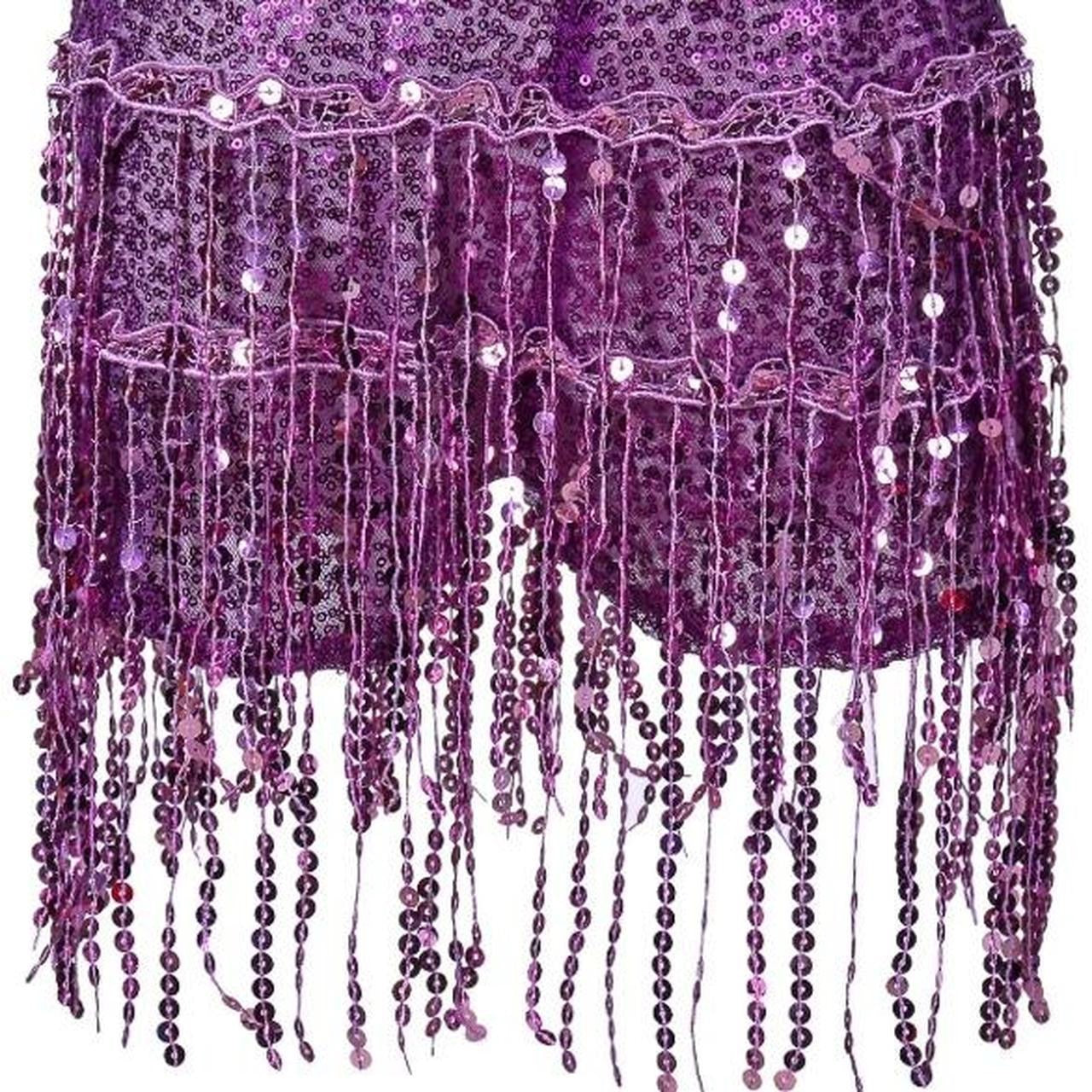 Purple Sequin Tassel Party Shorts