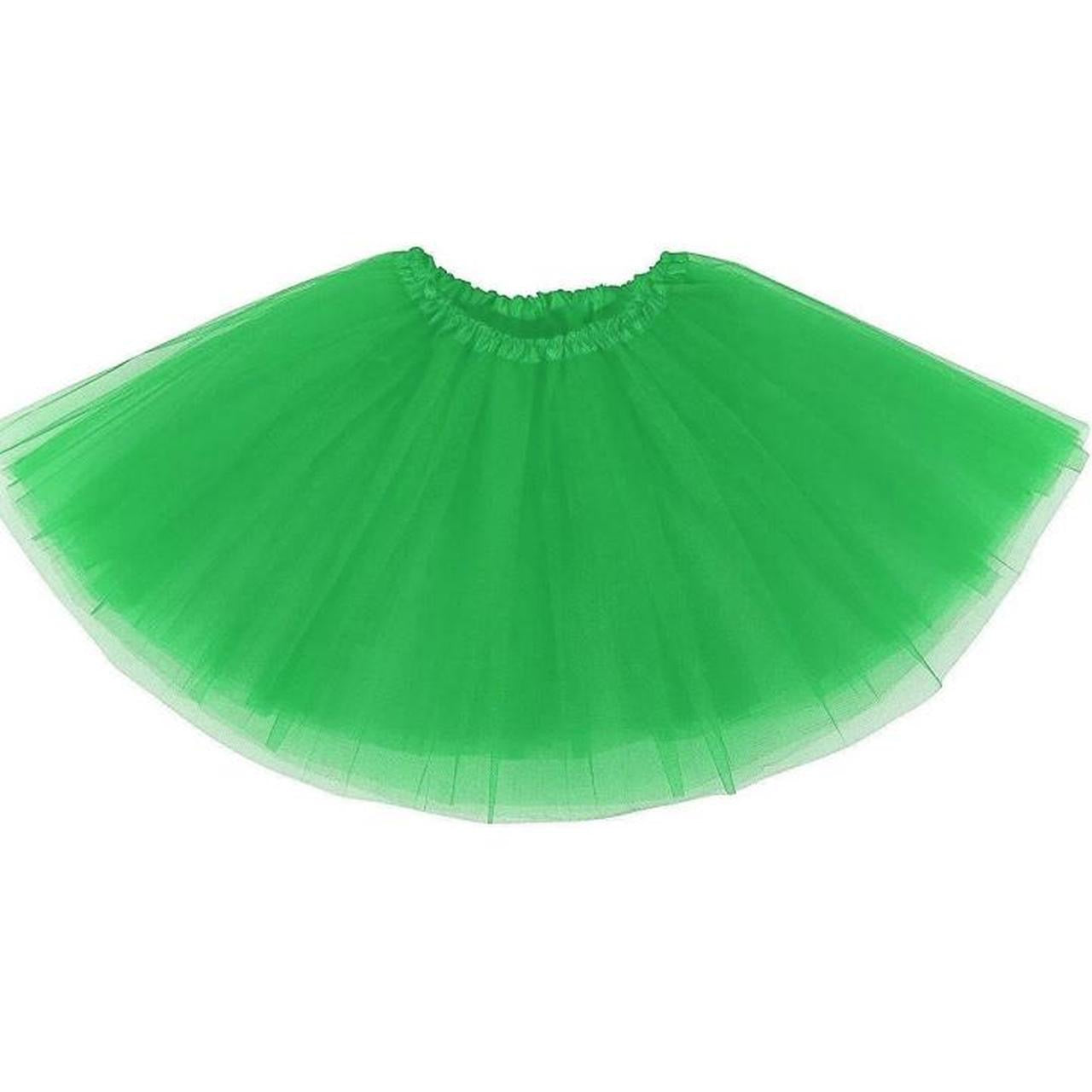 Green Mesh Tiered Tutu Mini Skirt