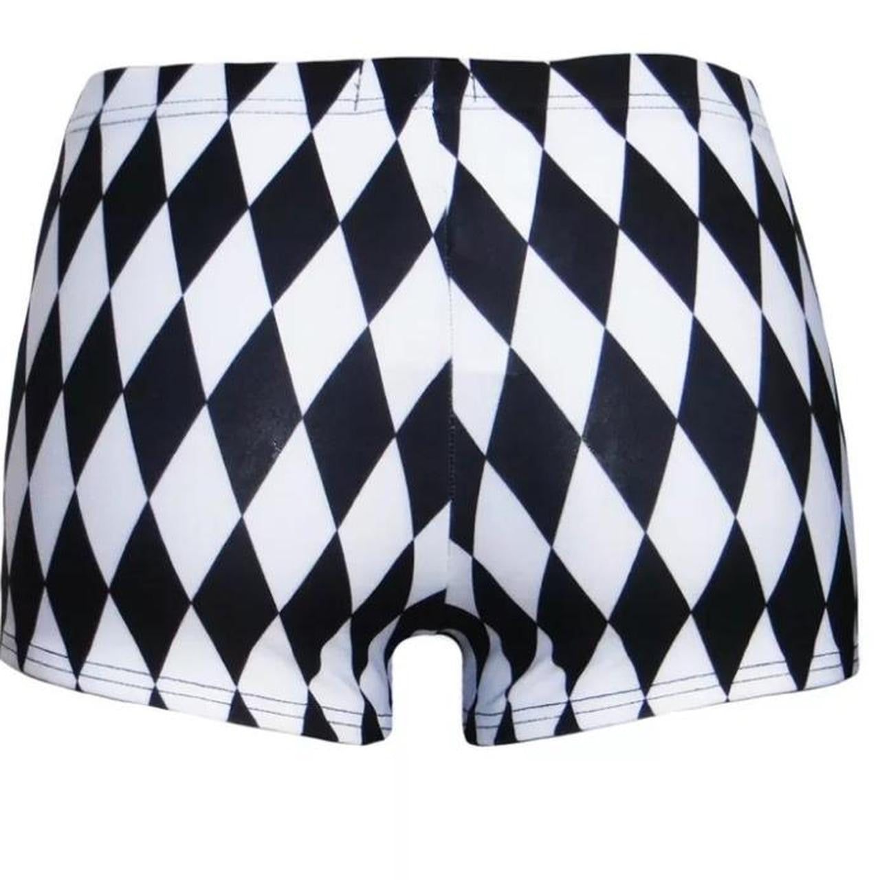 Black and White Diamond Harlequin Shorts