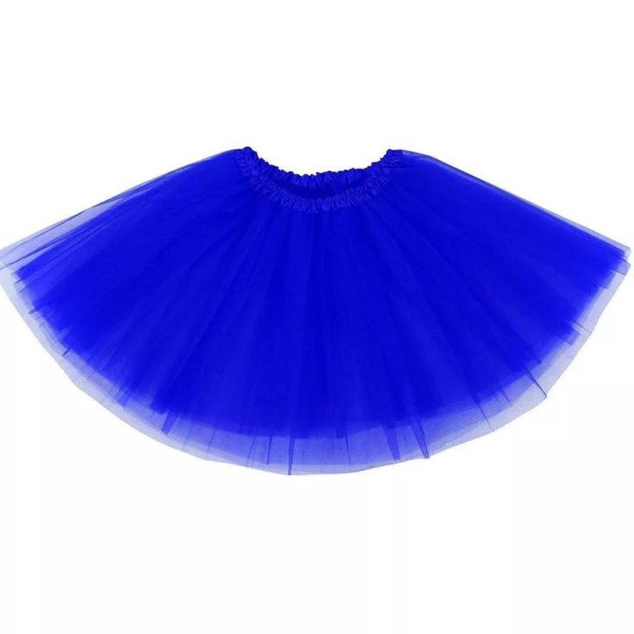 Blue Mesh Tiered Tutu Mini Skirt