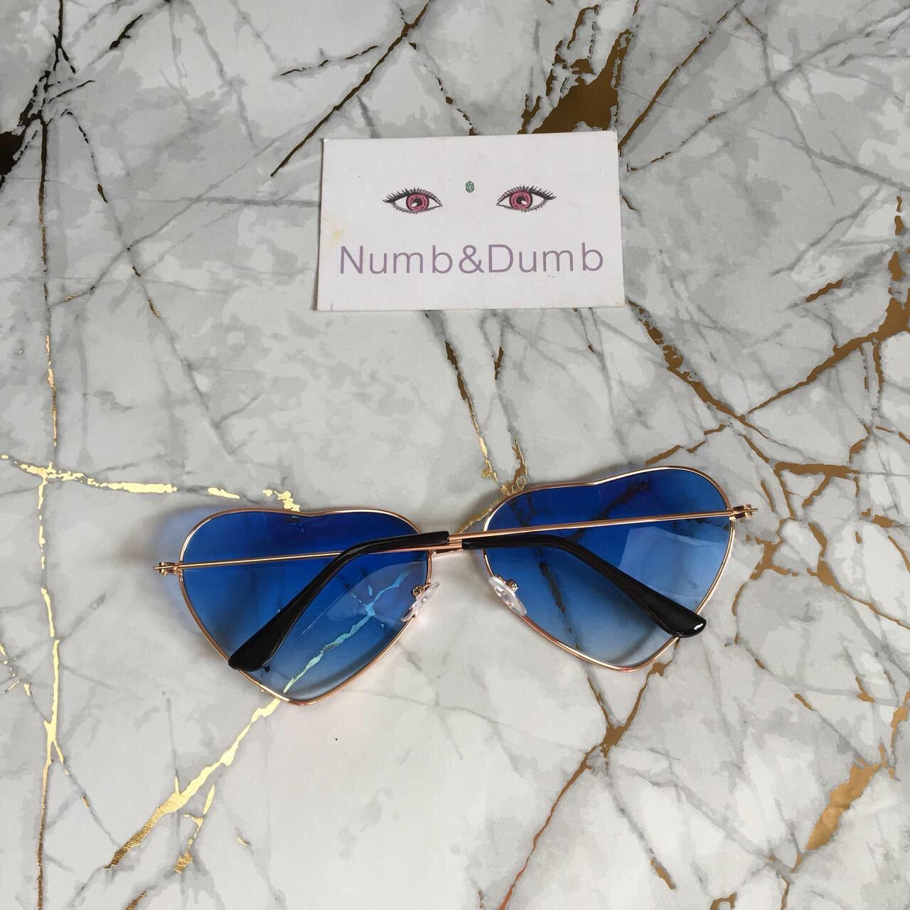 Blue Heart Shaped Sunglasses