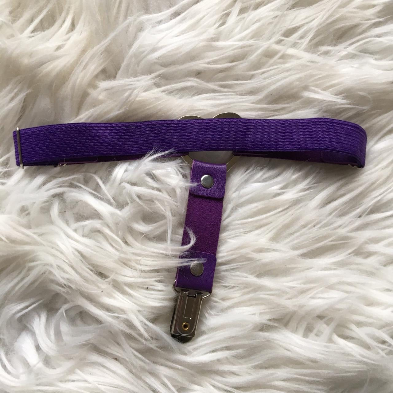 Purple Faux Leather Heart Leg Garter