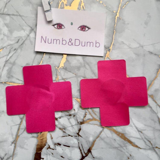 Pink Adhesive Cross Nipple Cover Pasties