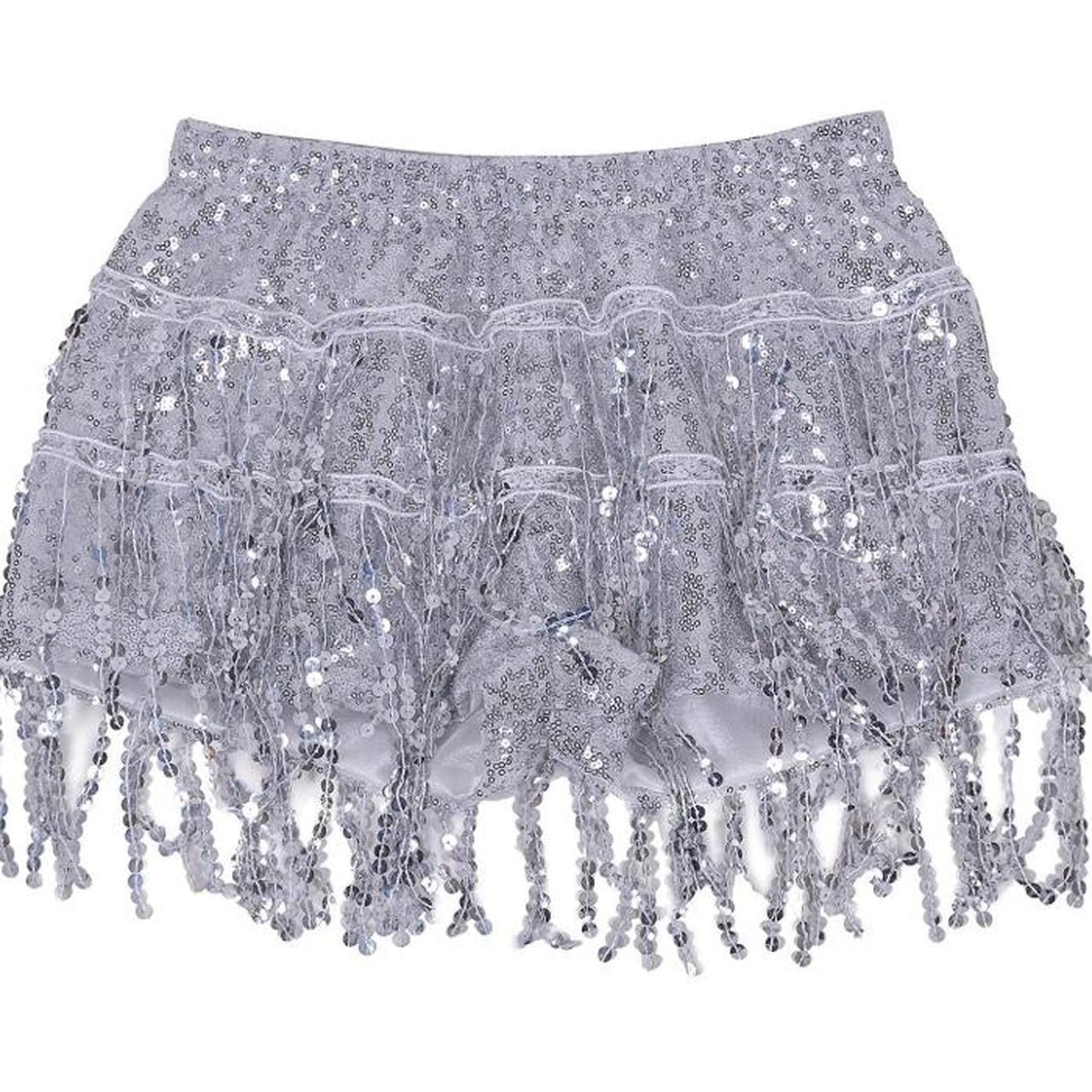 Silver Tassel Sequin Party Shorts