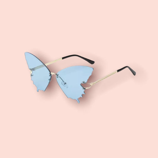 Blue Oversized Butterfly Lens Sunglasses