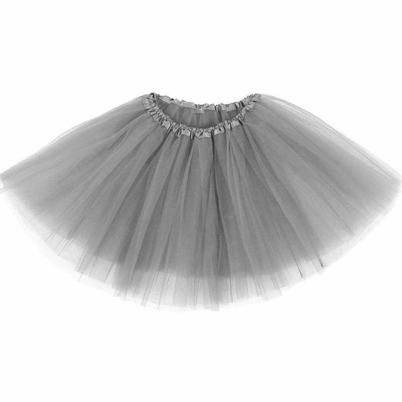 Grey Mesh Tiered Frill Tutu Skirt