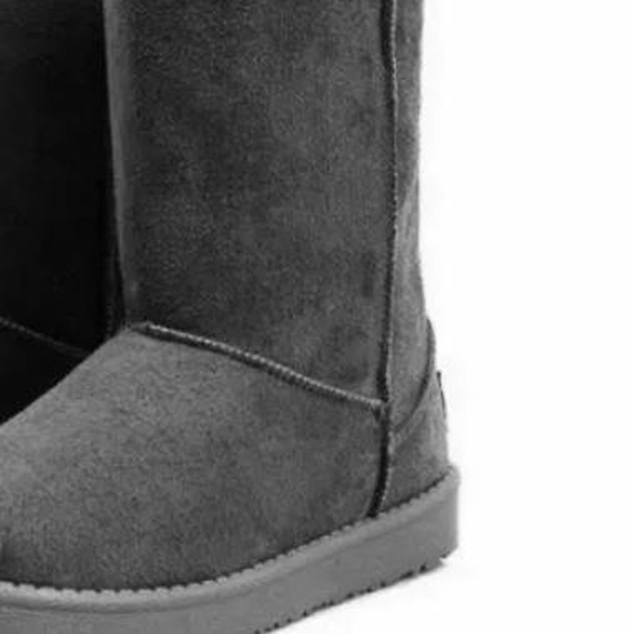 Grey Suede Fur Lined Winter Boots