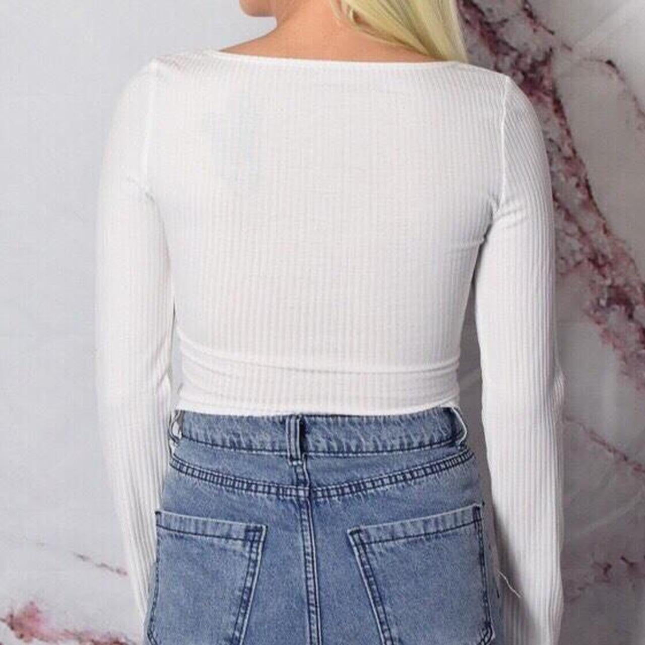 White Dual Zip Cropped Jumper