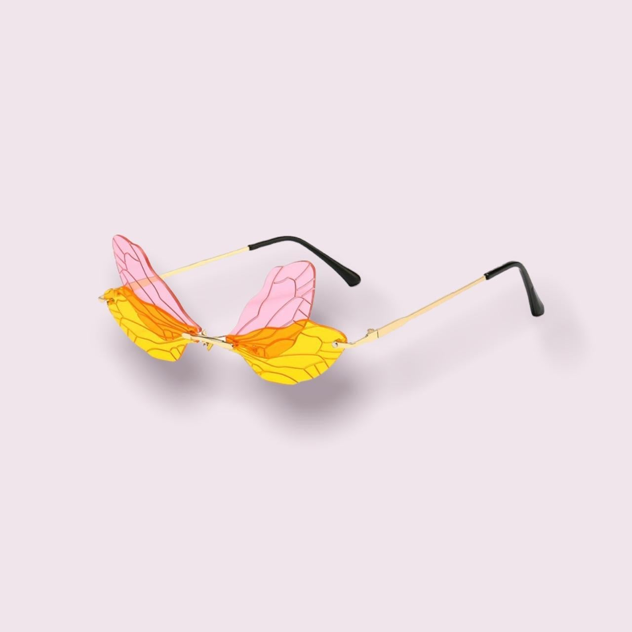 Orange and Pink Butterfly Lens Sunglasses