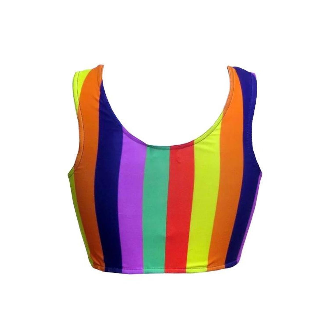 Multicoloured Striped Shorts Crop top Co-Ord Festival Set