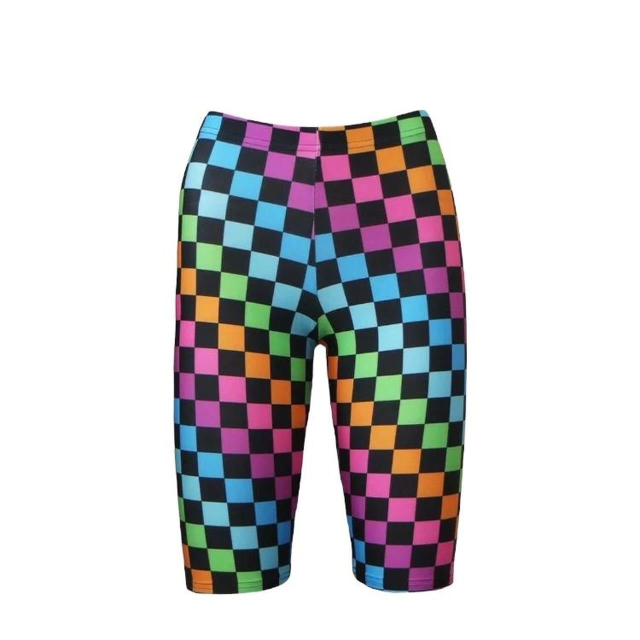 Multicoloured Checkerboard Shorts Crop Top Co-Ord Festival Set