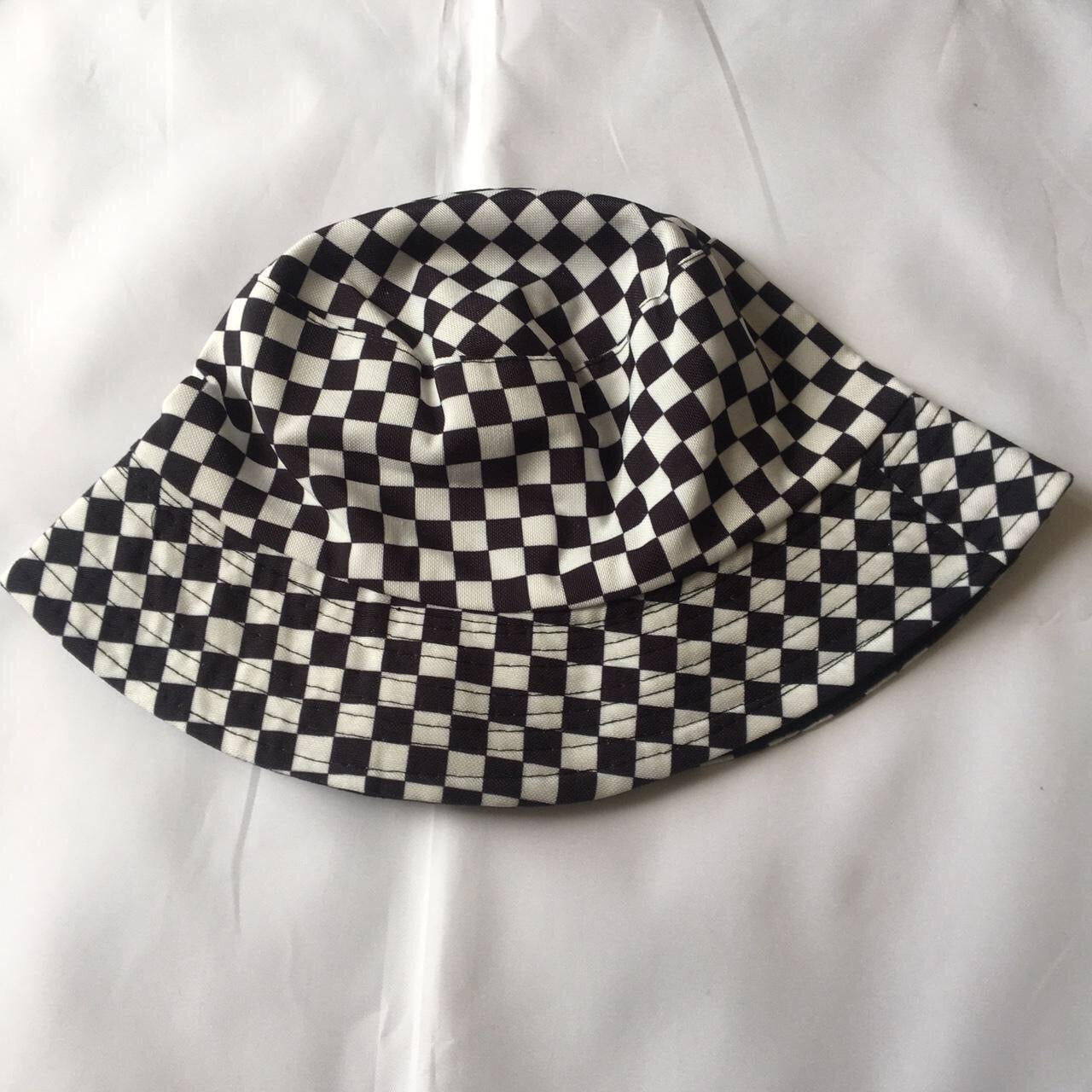 Black and White Checkerboard Bucket Hat