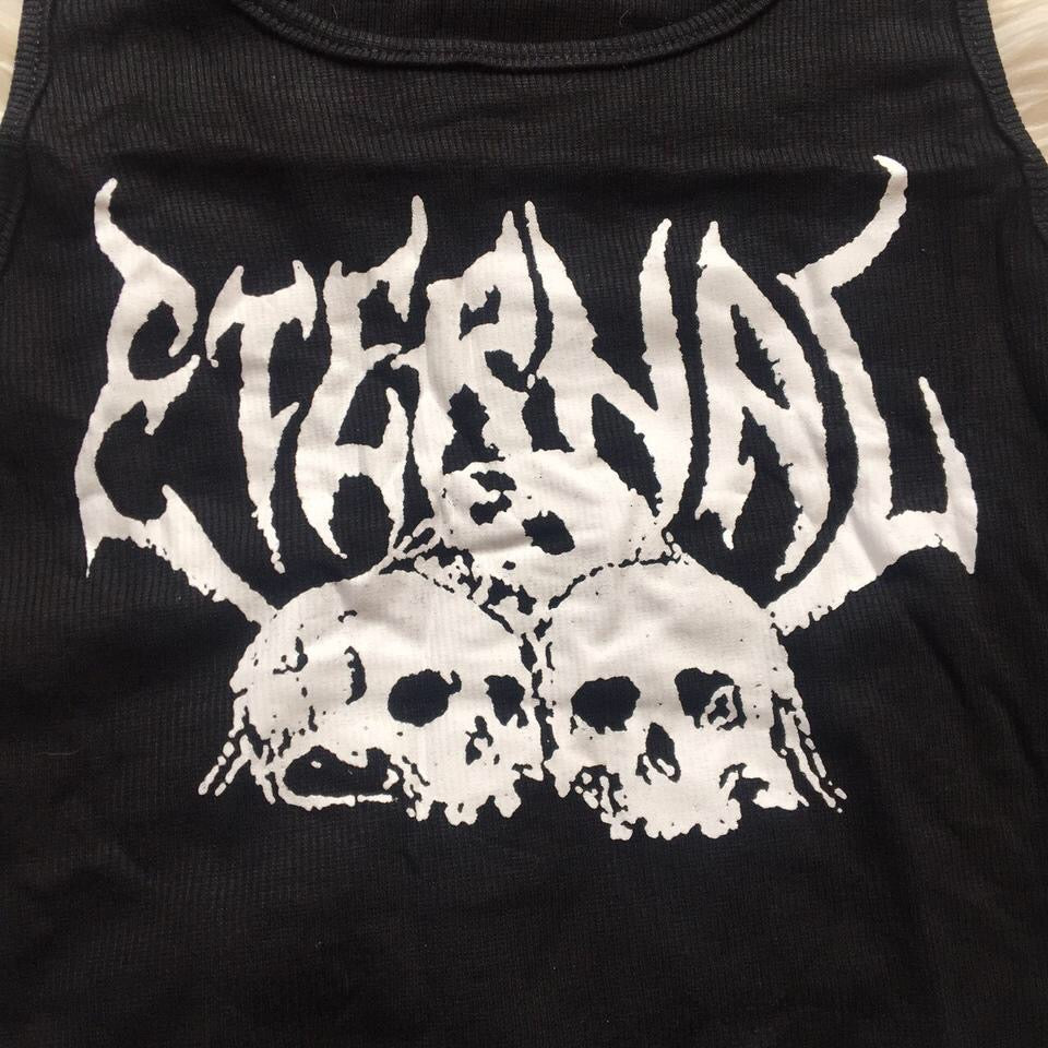 Black Eternal Skull Tank Crop Top