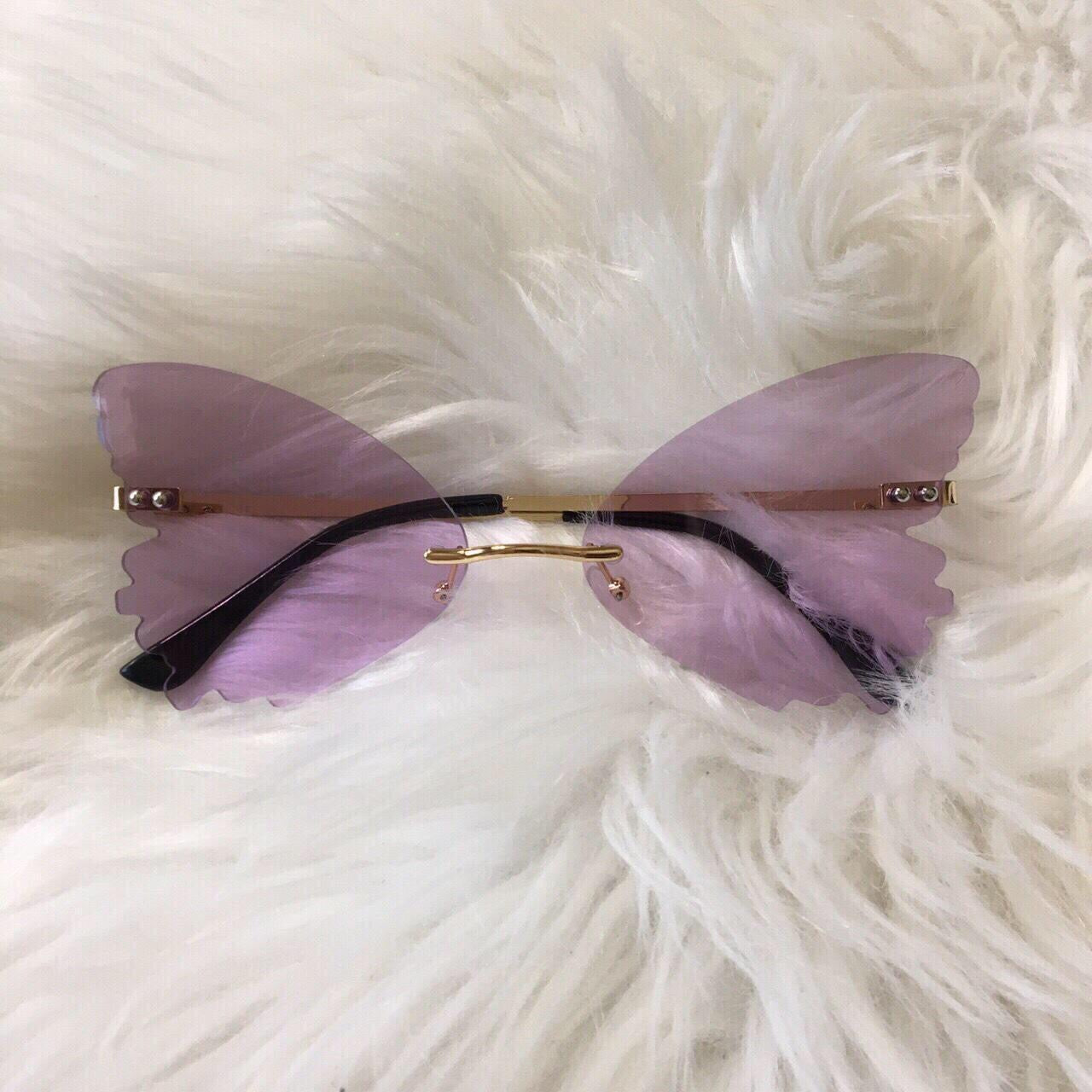 Purple Oversized Butterfly Lens Sunglasses