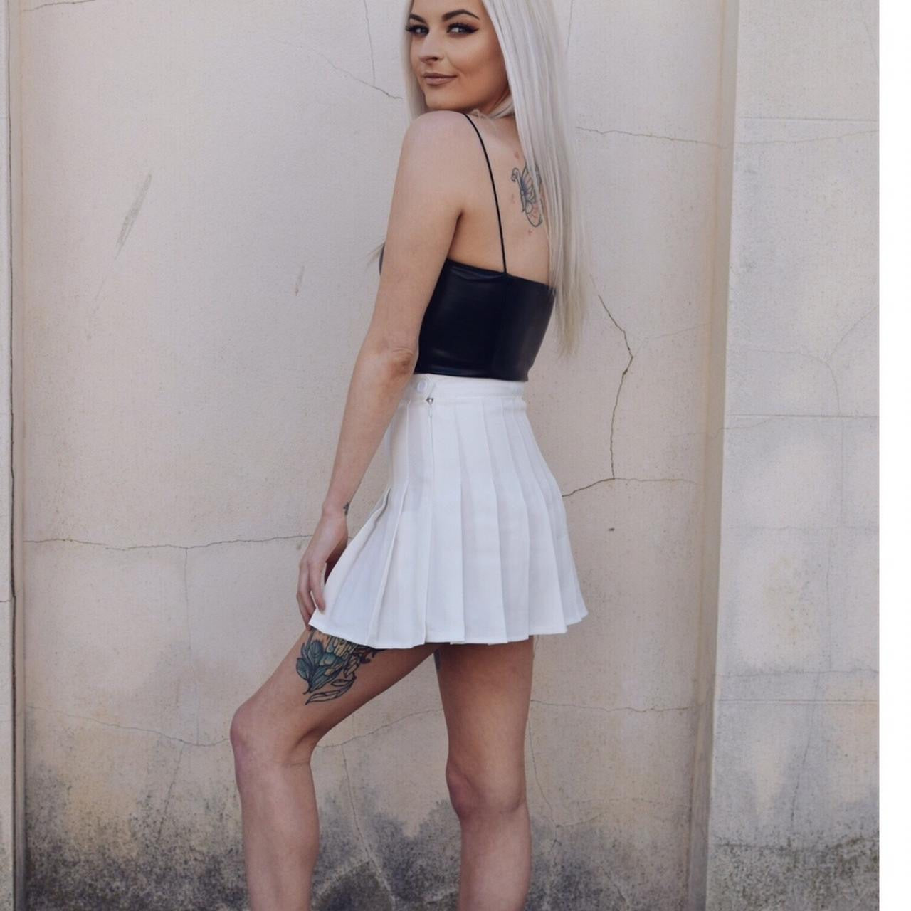 White Mini Tennis Skirt