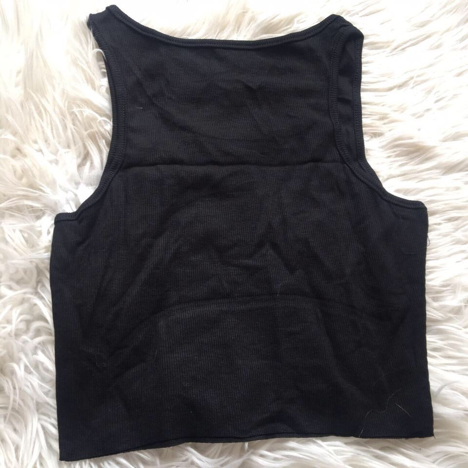 Black Eternal Skull Tank Crop Top