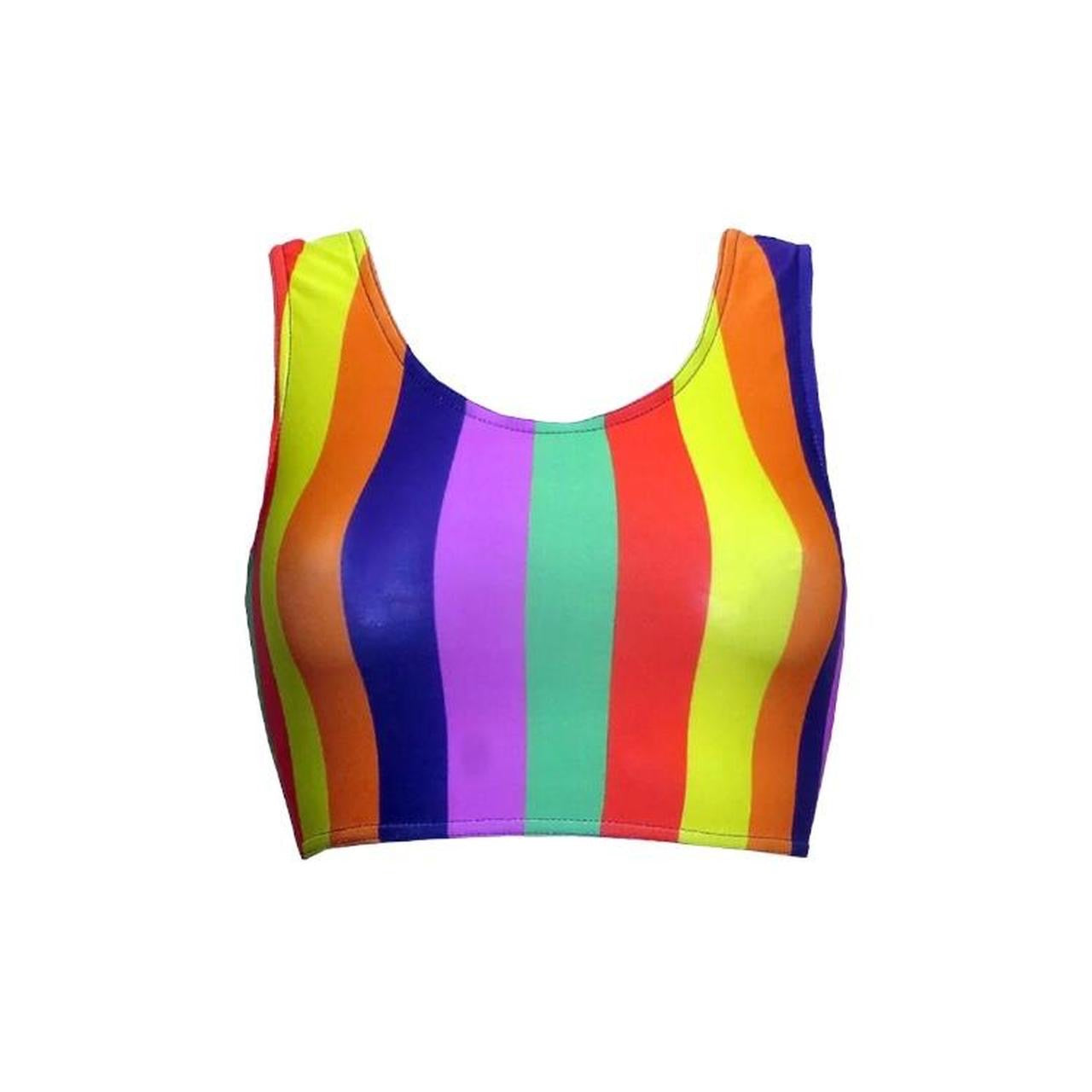 Multicoloured Striped Shorts Crop top Co-Ord Festival Set